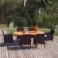 Preview: ARDEBO.de - 7-tlg. Garten-Essgruppe Poly Rattan Schwarz