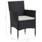Preview: 7-tlg. Garten-Essgruppe Poly Rattan Schwarz
