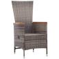 Preview: 7-tlg. Garten-Essgruppe Poly Rattan Grau