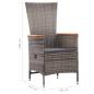 Preview: 7-tlg. Garten-Essgruppe Poly Rattan Grau