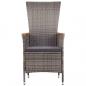 Preview: 7-tlg. Garten-Essgruppe Poly Rattan Grau
