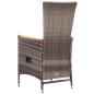 Preview: 7-tlg. Garten-Essgruppe Poly Rattan Grau