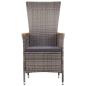 Preview: 7-tlg. Garten-Essgruppe Poly Rattan Grau