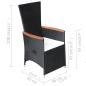 Preview: 7-tlg. Garten-Essgruppe Poly Rattan Schwarz