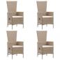 Preview: 7-tlg. Garten-Essgruppe Poly Rattan Beige