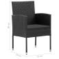 Preview: 7-tlg. Garten-Essgruppe Poly Rattan Schwarz
