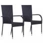 Preview: 3-tlg. Garten-Essgruppe Poly Rattan Schwarz