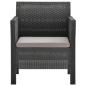 Preview: Gartenstühle mit Kissen 2 Stk. PP Rattan Anthrazit 