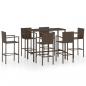 Preview: 7-tlg. Gartenbar-Set Poly Rattan Braun