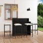 Preview: ARDEBO.de - 5-tlg. Gartenbar-Set mit Kissen Schwarz
