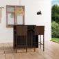Preview: ARDEBO.de - 3-tlg. Gartenbar-Set Braun
