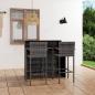 Preview: ARDEBO.de - 3-tlg. Gartenbar-Set Grau