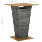 Preview: 9-tlg. Gartenbar-Set mit Kissen Poly Rattan Grau