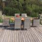 Preview: ARDEBO.de - 7-tlg. Garten-Essgruppe Poly Rattan Grau