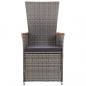 Preview: 7-tlg. Garten-Essgruppe Poly Rattan Grau
