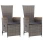 Preview: 7-tlg. Garten-Essgruppe Poly Rattan Grau