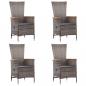 Preview: 7-tlg. Garten-Essgruppe Poly Rattan Grau