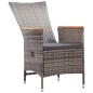 Preview: 7-tlg. Garten-Essgruppe Poly Rattan Grau
