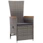 Preview: 7-tlg. Garten-Essgruppe Poly Rattan Grau