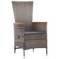 Preview: 7-tlg. Garten-Essgruppe Poly Rattan Grau