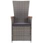 Preview: 7-tlg. Garten-Essgruppe Poly Rattan Grau