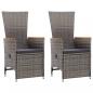 Preview: 7-tlg. Garten-Essgruppe Poly Rattan Grau