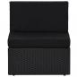 Preview: 9-tlg. Garten-Lounge-Set mit Kissen Schwarz Poly Rattan