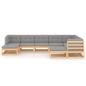 Preview: 9-tlg. Garten-Lounge-Set mit Kissen Massivholz Kiefer
