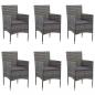 Preview: 7-tlg. Garten-Essgruppe Poly Rattan Grau