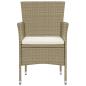 Preview: 7-tlg. Garten-Essgruppe Poly Rattan Beige
