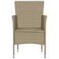 Preview: 7-tlg. Garten-Essgruppe Poly Rattan Beige