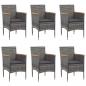 Preview: 7-tlg. Garten-Essgruppe Poly Rattan Grau