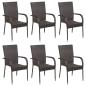 Preview: 7-tlg. Garten-Essgruppe Poly Rattan Braun