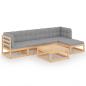 Preview: 6-tlg. Garten-Lounge-Set mit Kissen Kiefer Massivholz