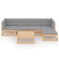 Preview: 6-tlg. Garten-Lounge-Set mit Kissen Kiefer Massivholz
