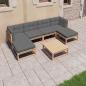 Preview: ARDEBO.de - 7-tlg. Garten-Lounge-Set mit Kissen Massivholz Kiefer