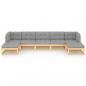 Preview: 7-tlg. Garten-Lounge-Set mit Kissen Massivholz Kiefer