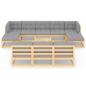 Preview: 11-tlg. Garten-Lounge-Set mit Kissen Kiefer Massivholz