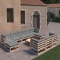 Preview: ARDEBO.de - 11-tlg. Garten-Lounge-Set mit Kissen Kiefer Massivholz