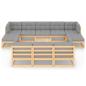 Preview: 11-tlg. Garten-Lounge-Set mit Kissen Kiefer Massivholz