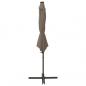 Preview: Ampelschirm mit Mast und LED Taupe 300 cm