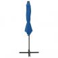 Preview: Ampelschirm mit Mast und LED Azurblau 300 cm