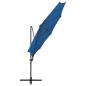 Preview: Ampelschirm mit Mast und LED Azurblau 300 cm