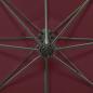 Preview: Ampelschirm mit Mast und LED Bordeauxrot 300 cm