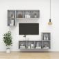 Preview: TV-Wandschrank Betongrau 37x37x72 cm Holzwerkstoff