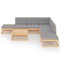 Preview: 8-tlg. Garten-Lounge-Set mit Kissen Kiefer Massivholz