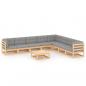 Preview: ARDEBO.de - 9-tlg. Garten-Lounge-Set mit Kissen Massivholz Kiefer