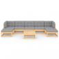 Preview: 8-tlg. Garten-Lounge-Set mit Kissen Massivholz Kiefer