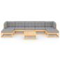 Preview: 8-tlg. Garten-Lounge-Set mit Kissen Massivholz Kiefer