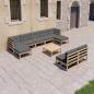 Preview: ARDEBO.de - 10-tlg. Garten-Lounge-Set mit Kissen Massivholz Kiefer